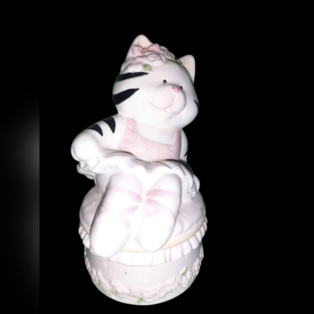 Ceramic Cat Bank by Russ or Birthday Cake Topper
